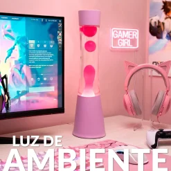 Lámpara de lava LED rosa
