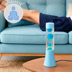 Lámpara de lava monocromática azul de 30 cm