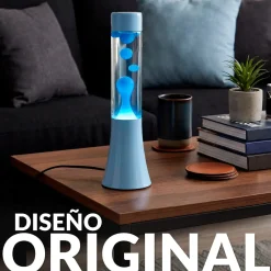 Lámpara de lava monocromática azul de 30 cm