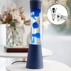 Lámpara de lava monocromática azul