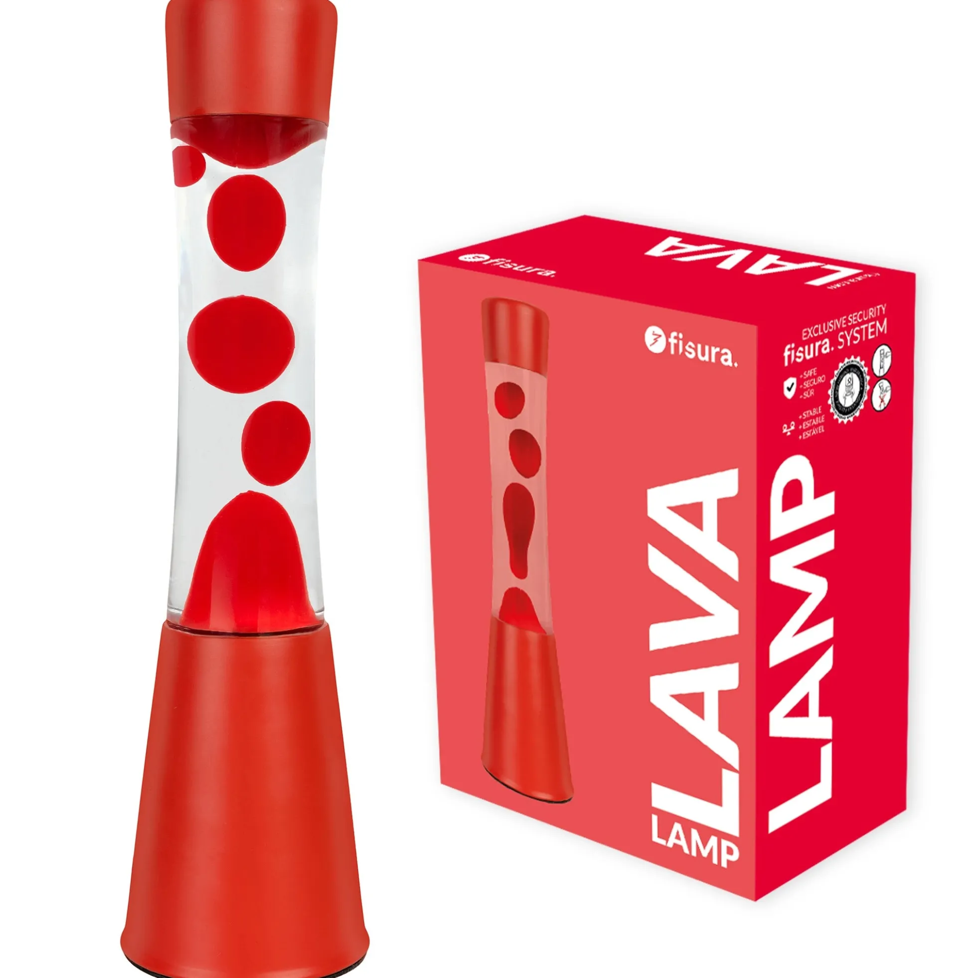 Lámpara de lava monocromática roja