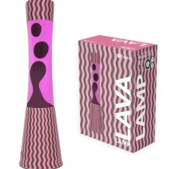 Lámpara de lava “ondas” rosa y marrón