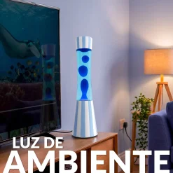 Lámpara de lava “rayas” azul