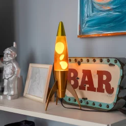 Lámpara de lava rocket degradado naranja