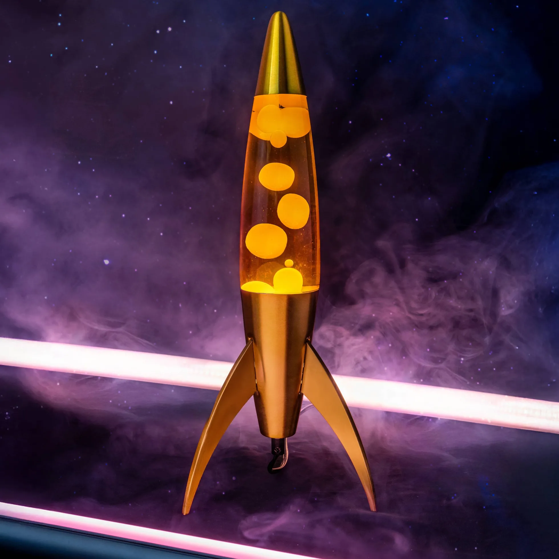Lámpara de lava rocket degradado naranja