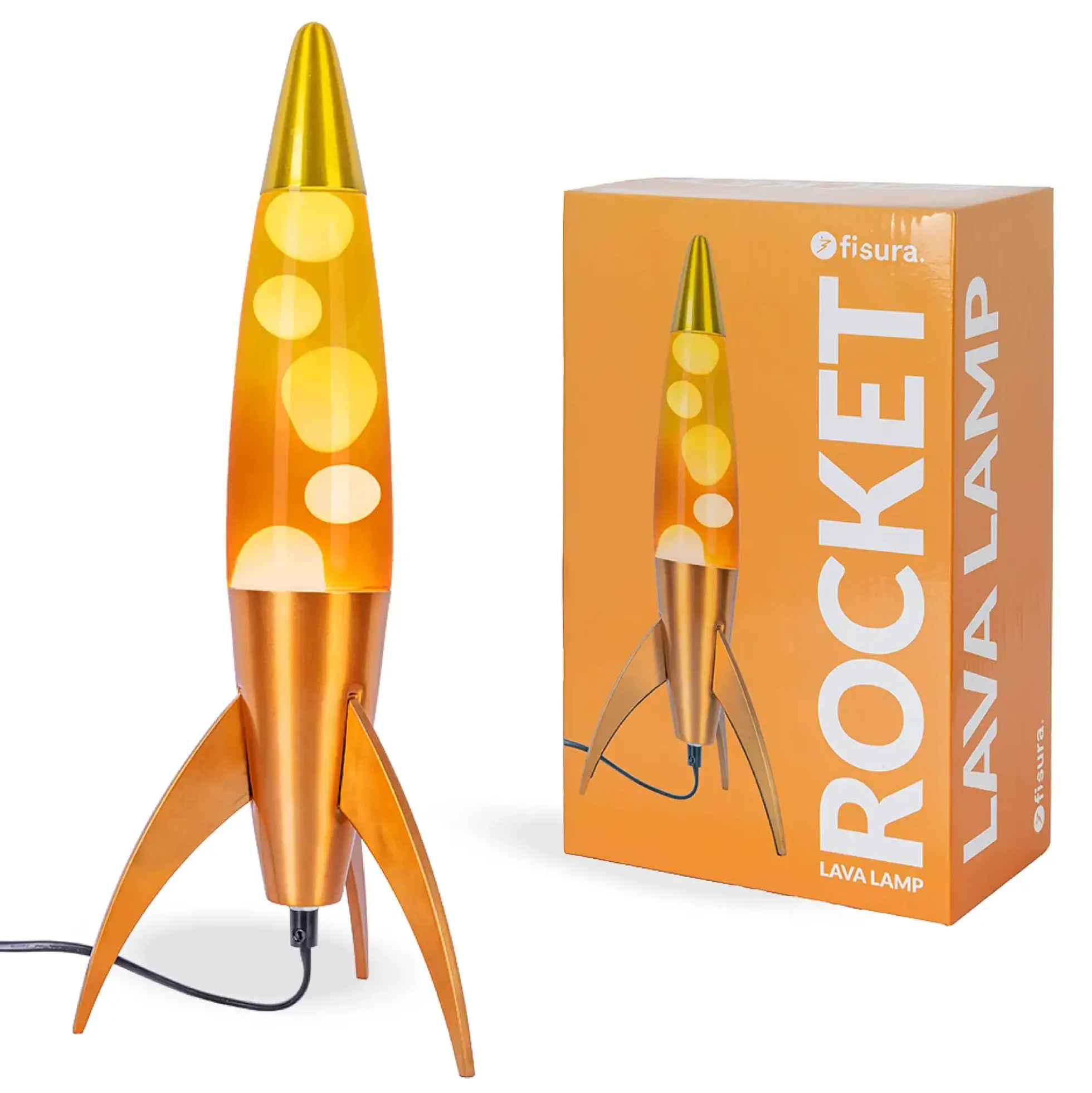 Lámpara de lava rocket degradado naranja