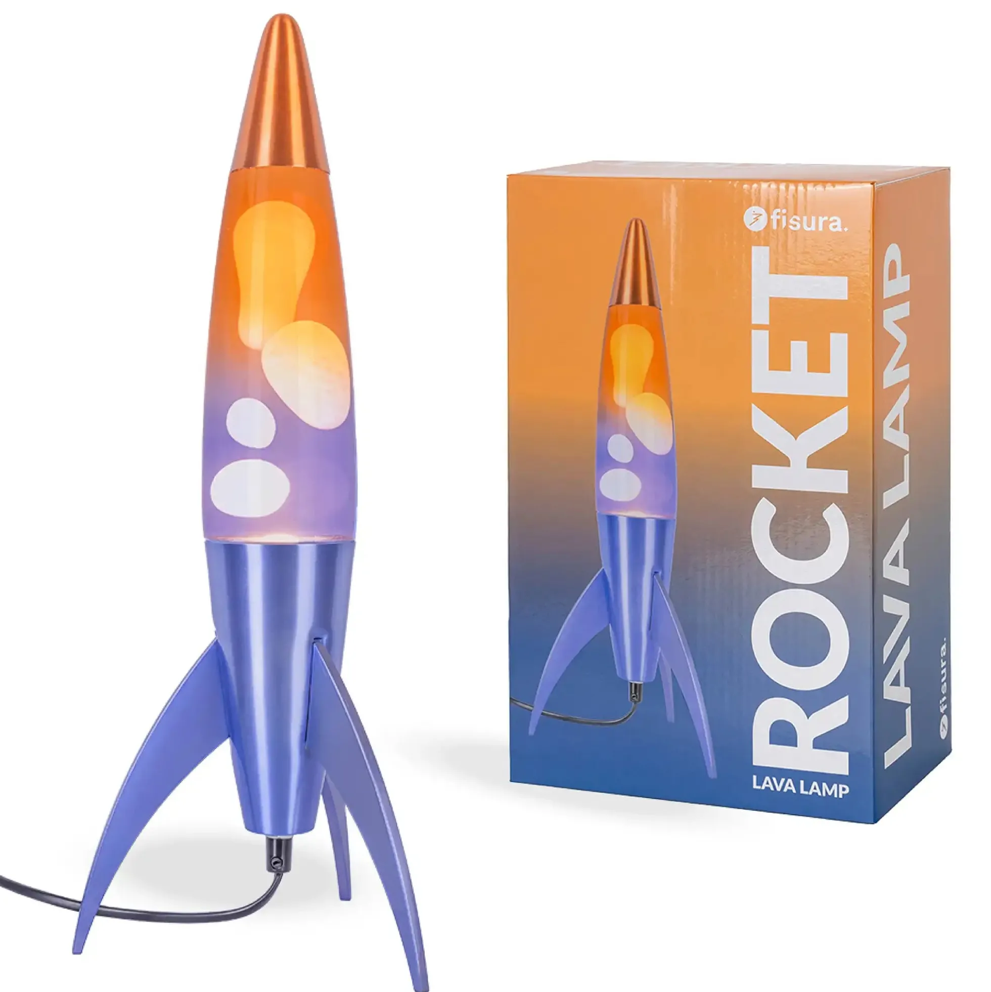 Lámpara de lava rocket degradado azul