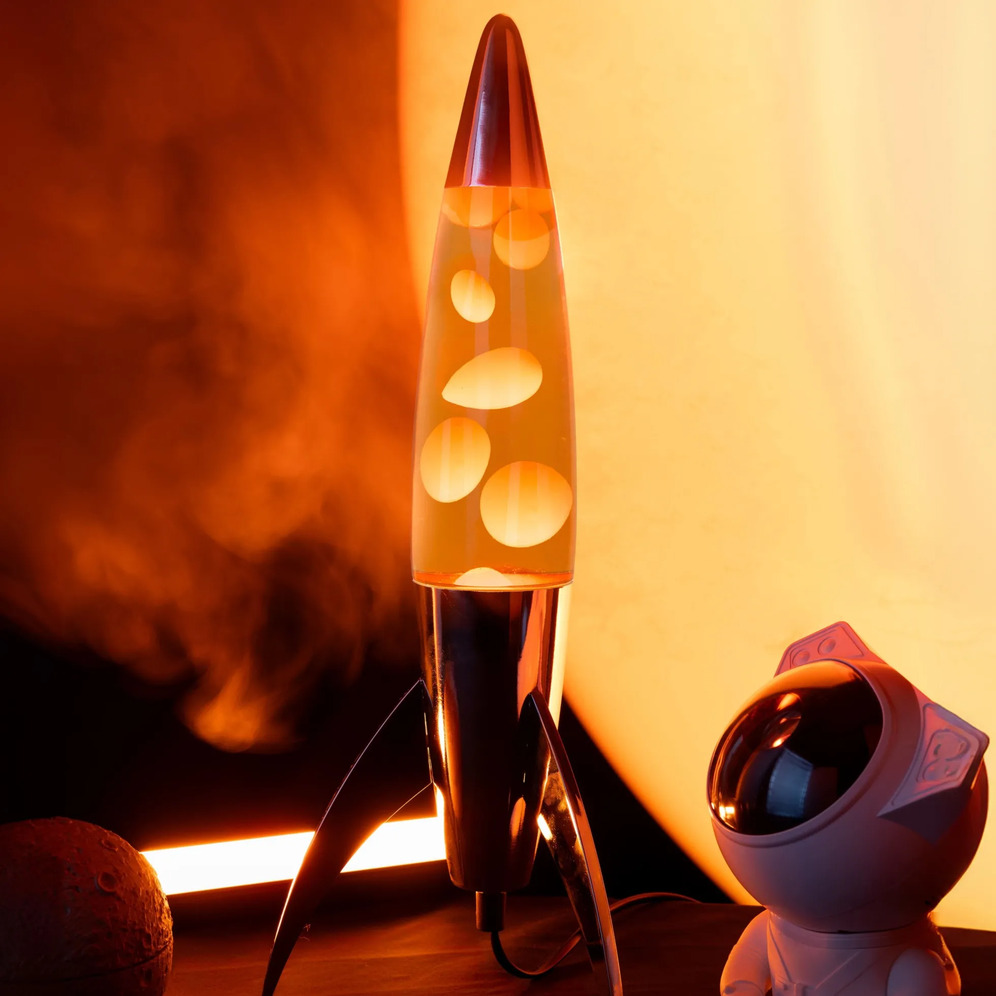 Lámpara de lava rocket naranja