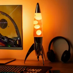 Lámpara de lava rocket naranja