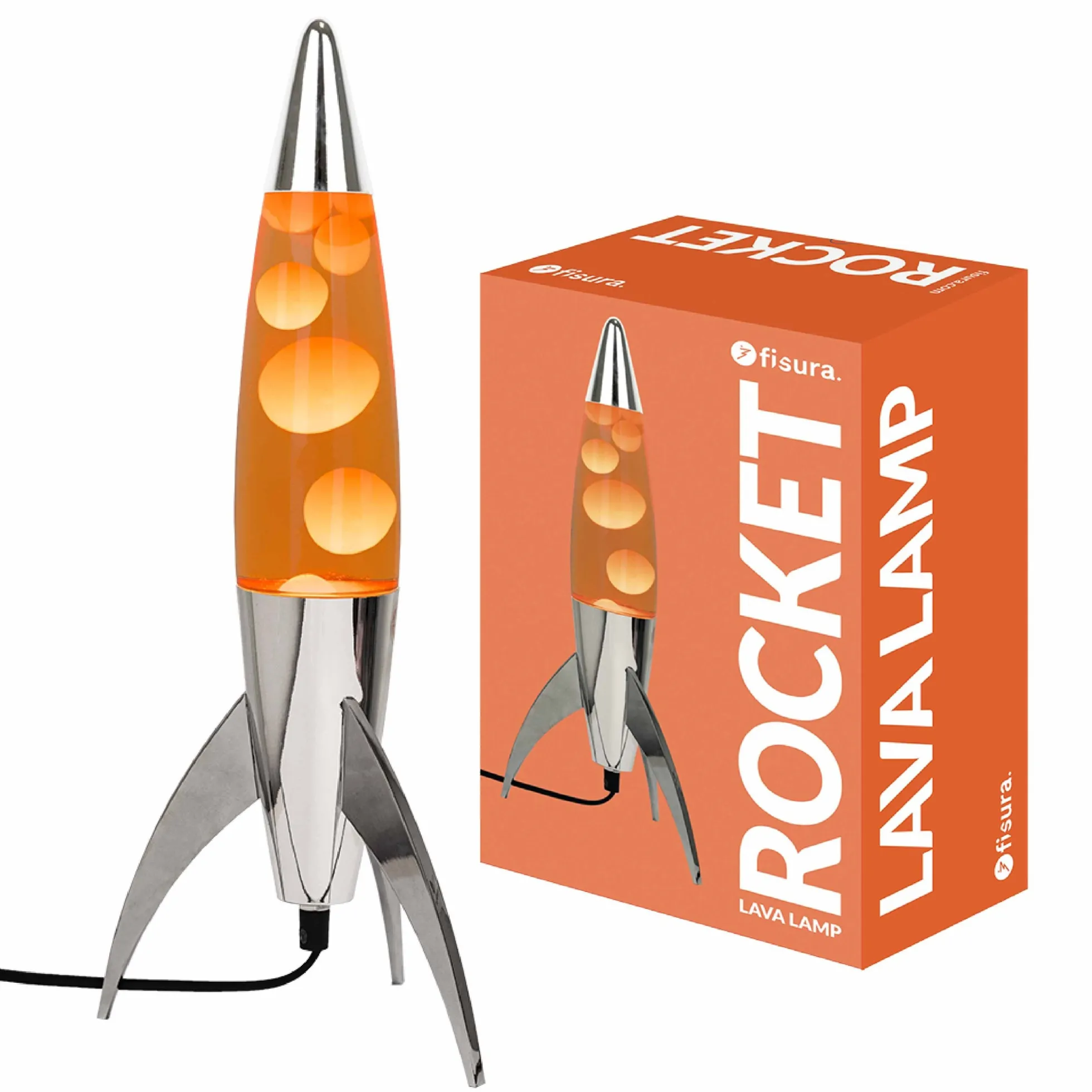 Lámpara de lava rocket naranja