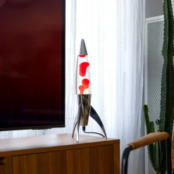 Lámpara de lava rocket roja