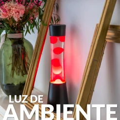 Lámpara de lava roja y negra