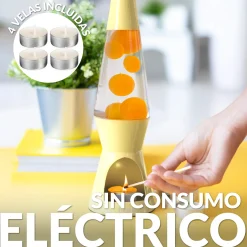 Lámpara de lava vela amarilla