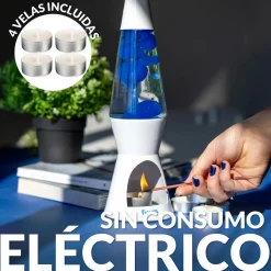 Lámpara de lava vela azul