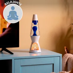 Lámpara de lava vela azul