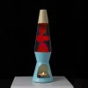 Lámpara de lava vela azul y beige