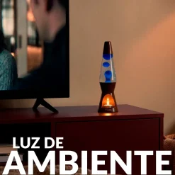 Lámpara de lava vela marrón y azul