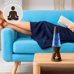 Lámpara de lava vela marrón y azul