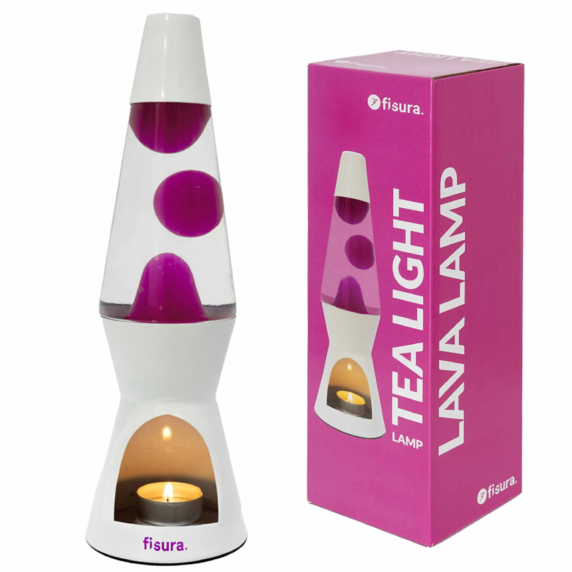 Lámpara de lava vela rosa