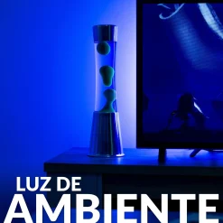 Lámpara de lava verde y azul
