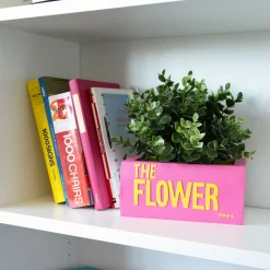 Macetero libro "The flower" rosa