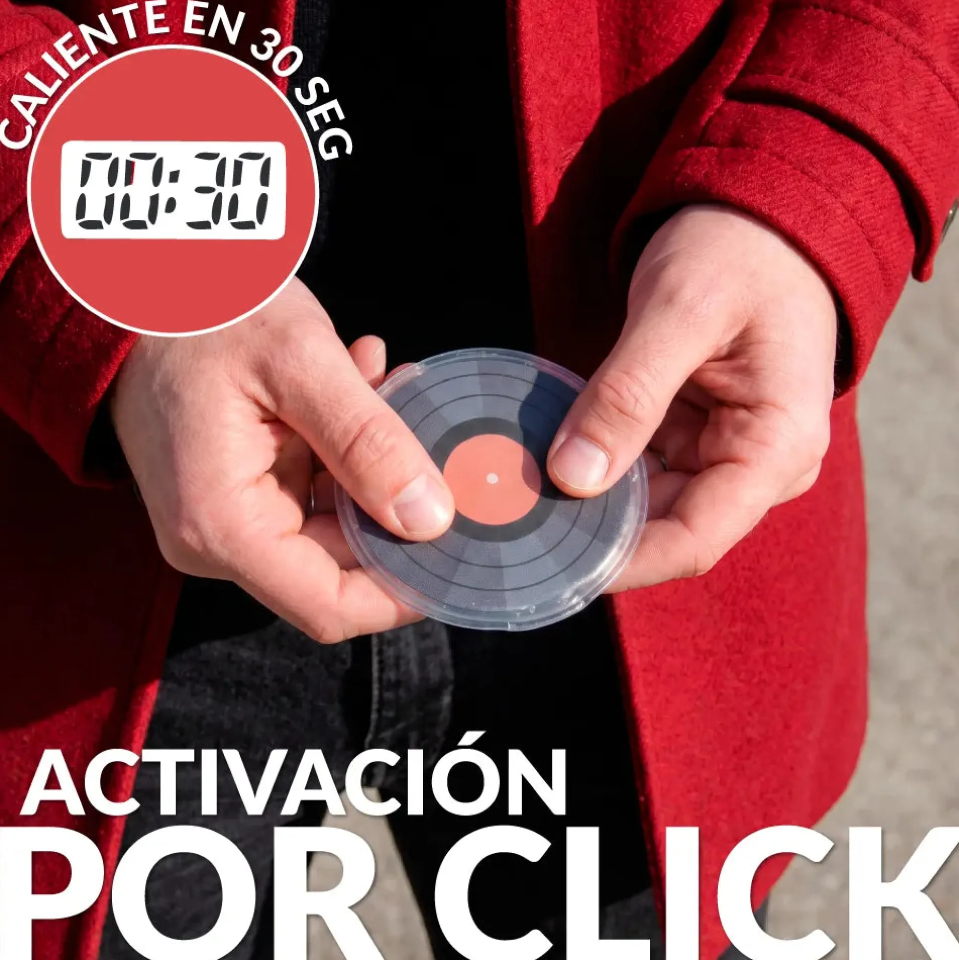 Pack de 2 calentadores de manos tocadiscos y vinilo