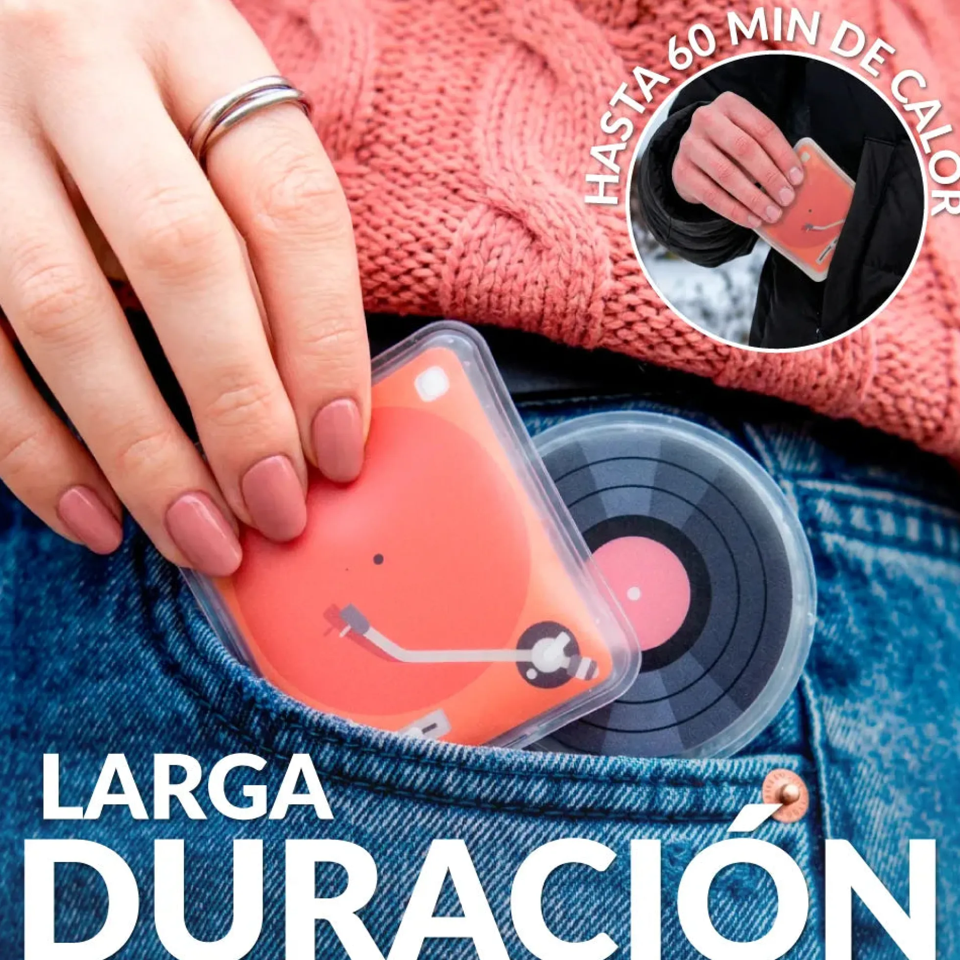 Pack de 2 calentadores de manos tocadiscos y vinilo