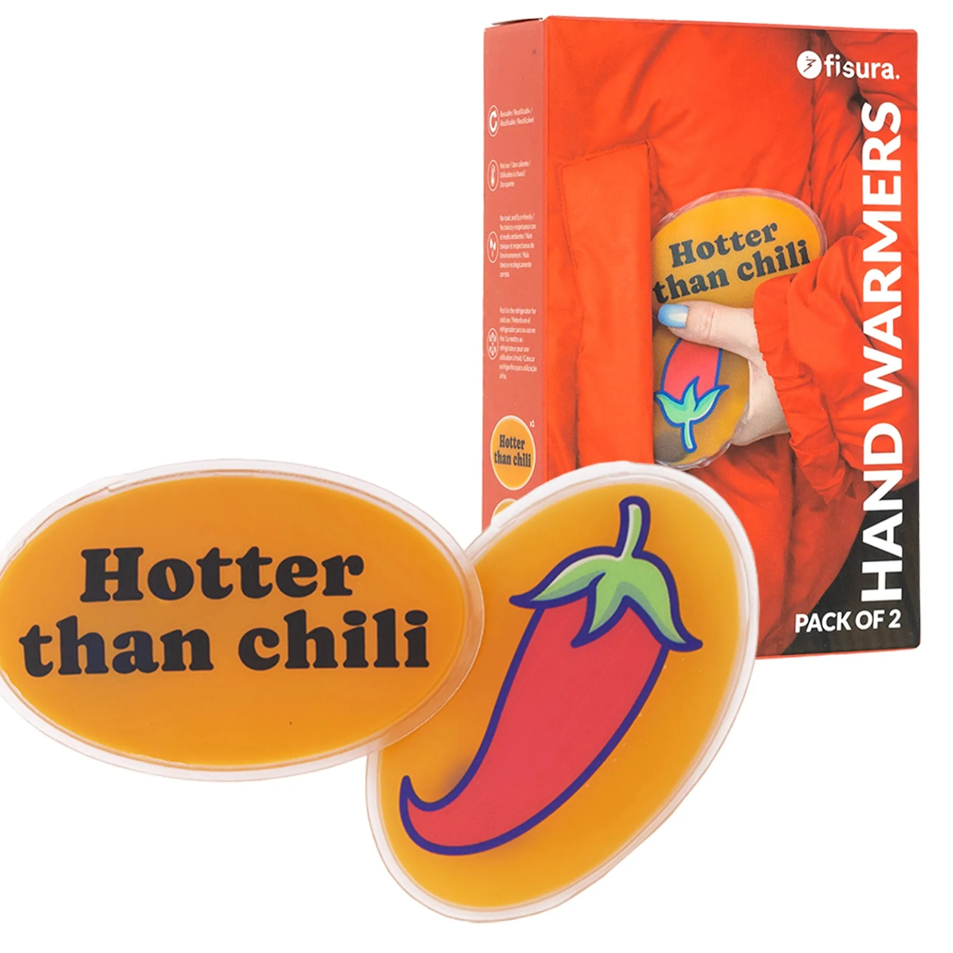 Pack de 2 calentadores de manos “hotter than chili”