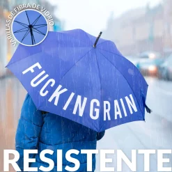 Paraguas “Fucking Rain” azul