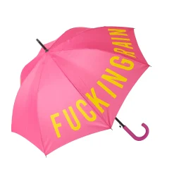 Paraguas "Fucking Rain" rosa