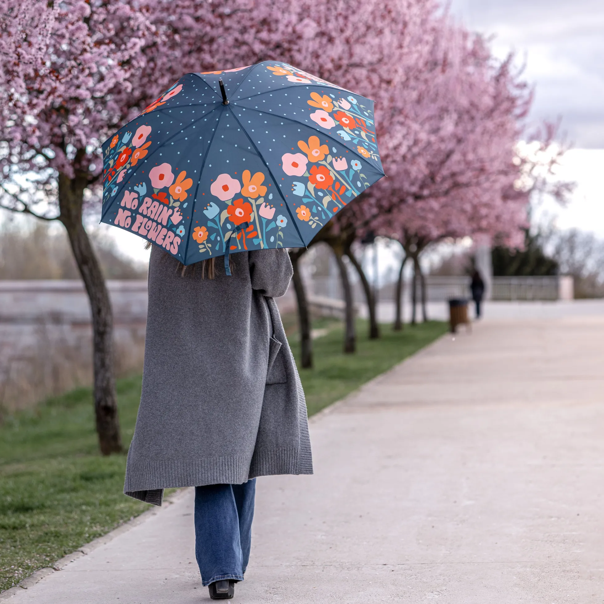 Paraguas "No rain no flowers"