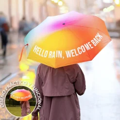 Paraguas plegable “Hello rain, welcome back”
