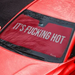 Parasol coche “It’s fucking hot” rojo