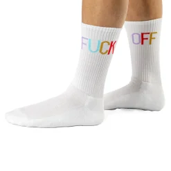 Par de calcetines chico "Fuck off" multicolor