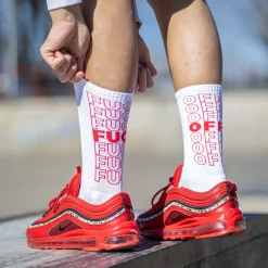 Par de calcetines Unisex "Fuck Off" Contornos Rojo
