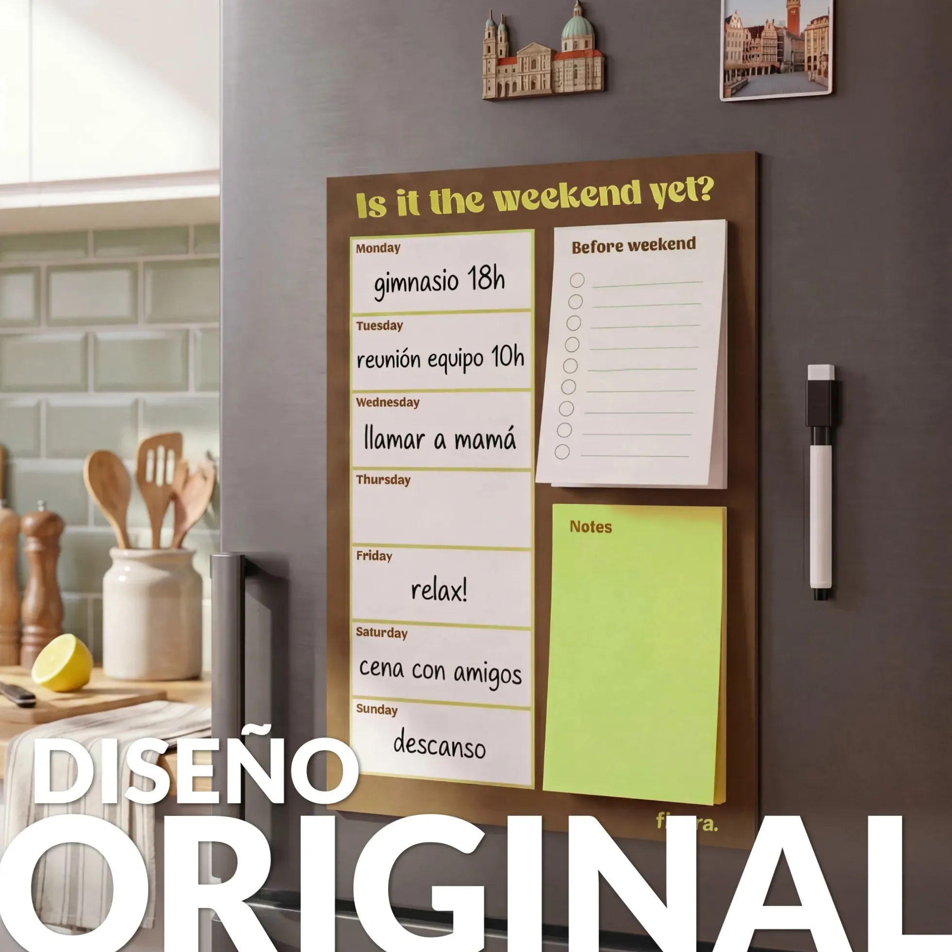 Planner magnético “Is it the weekend yet?”