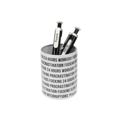 Portalápices vaso 'Fucking Home Office' Blanco