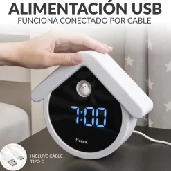 Reloj cuco digital blanco y negro