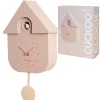Reloj de cuco beige con dial naranja
