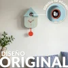Reloj de cuco rayas azul y beige