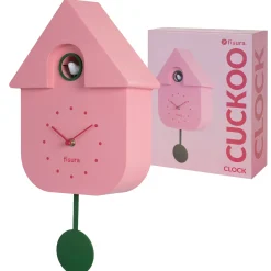 Reloj de cuco rosa y verde