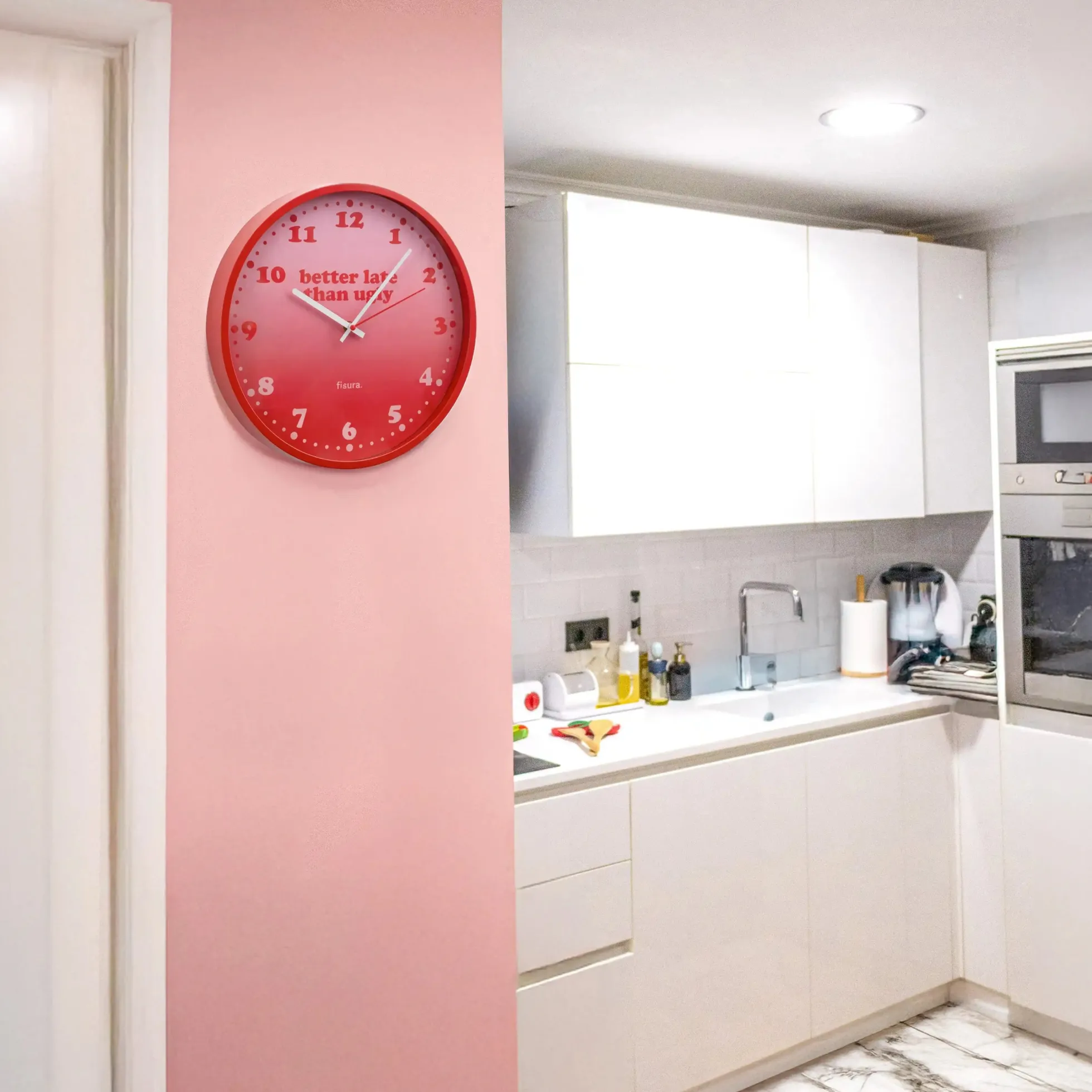 Reloj de pared “Better late than ugly”