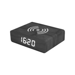 Reloj Despertador Cargador Negro
