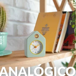 Reloj despertador casita mini verde menta