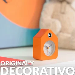 Reloj despertador casita mini naranja