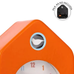 Reloj despertador casita mini naranja