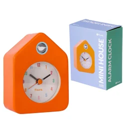 Reloj despertador casita mini naranja