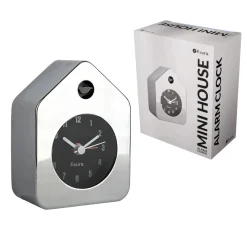 Reloj despertador casita mini cromo