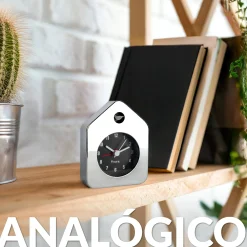 Reloj despertador casita mini cromo