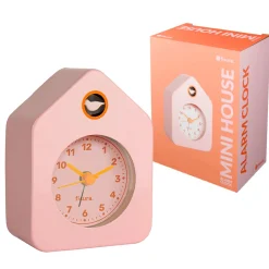Reloj despertador casita mini rosa